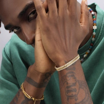 14K Gold Tennis Bracelet For Men Hip Hop European And American