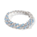 Fashion Silver Color Matching Bar Cuban Link Chain Bracelet