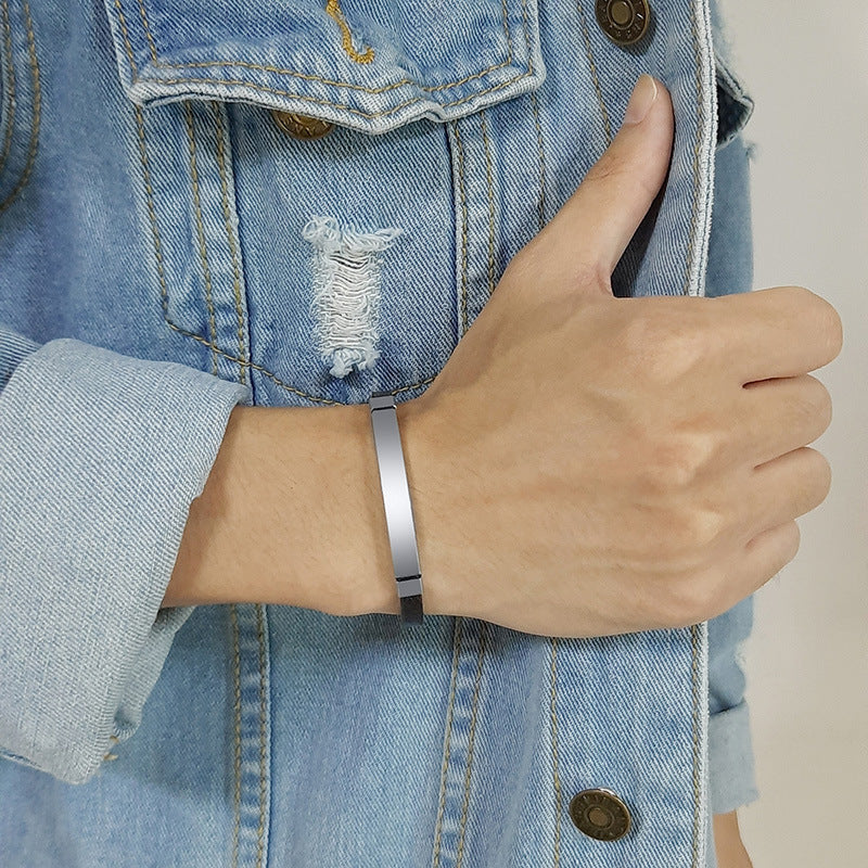 European And American DIY Custom-made Bracelets With Drawings And Stainless Steel Heart-shaped Bracelets